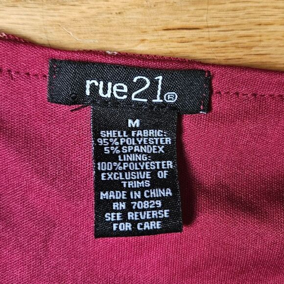 Rue 21 Floral Burgundy Dress - Picture 2 of 9